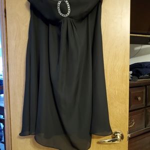 Strapless black dress